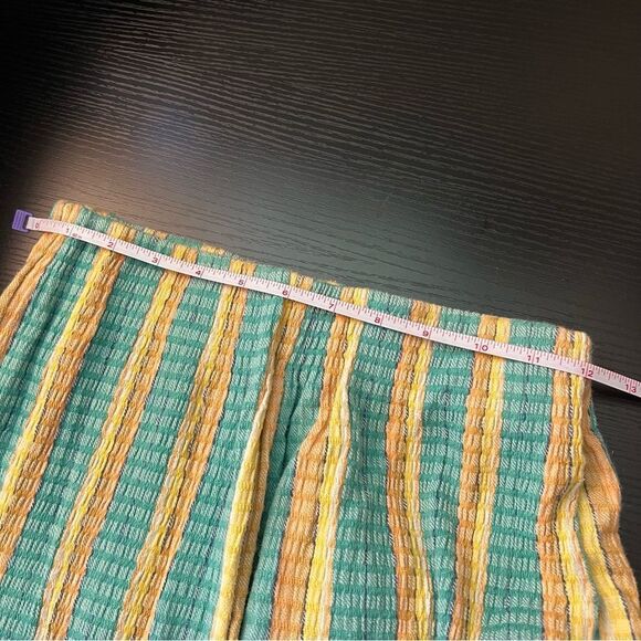 ✨ Free People Women’s Fine Line Slim Pants Aqua Orange Yellow Stripe XS - Picture 13 of 15